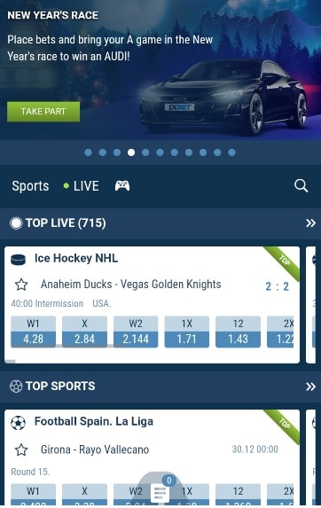 1xBet Mobile Version