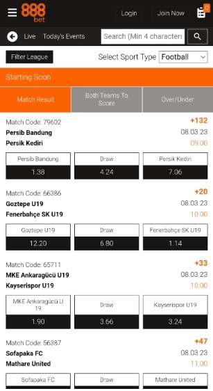 888bet Mobile Betting
